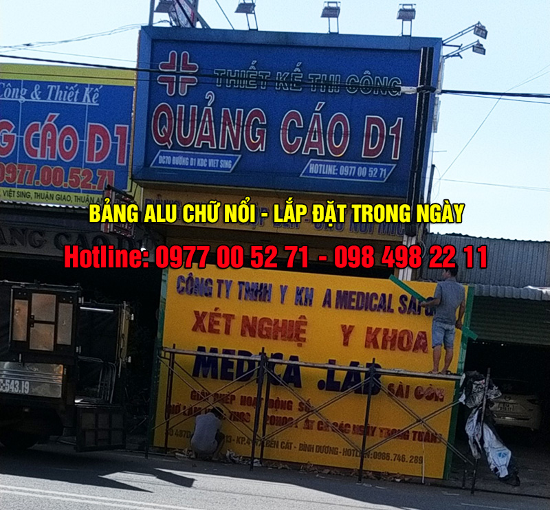 Thiết kế và thi công bảng hiệu chữ nổi alu giá rẻ uy tín tại Bình Dương