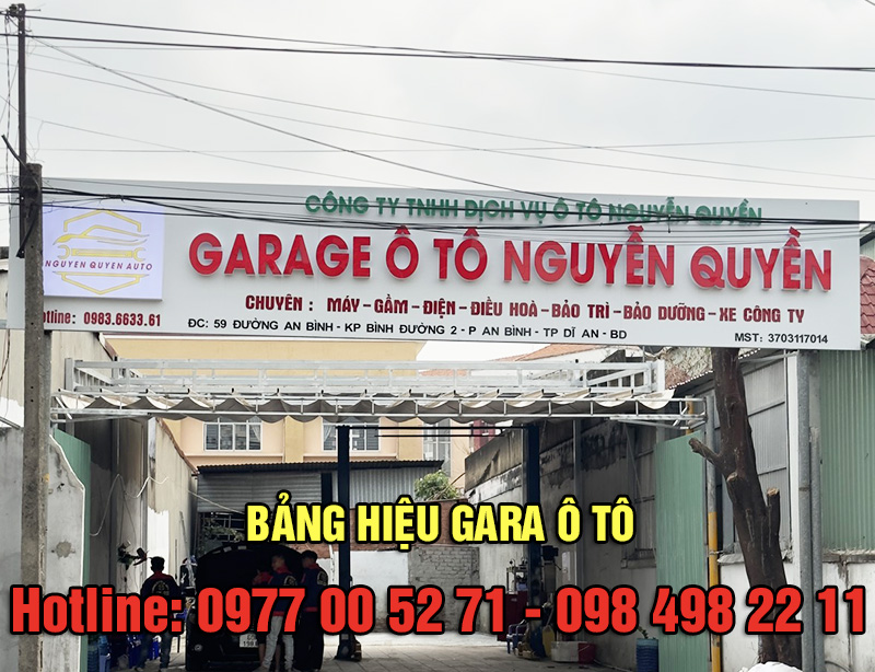 Bảng hiệu gara ô tô