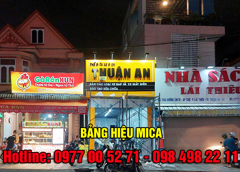 Làm bảng hiệu mica chất lượng, giá rẻ tại Bình Dương