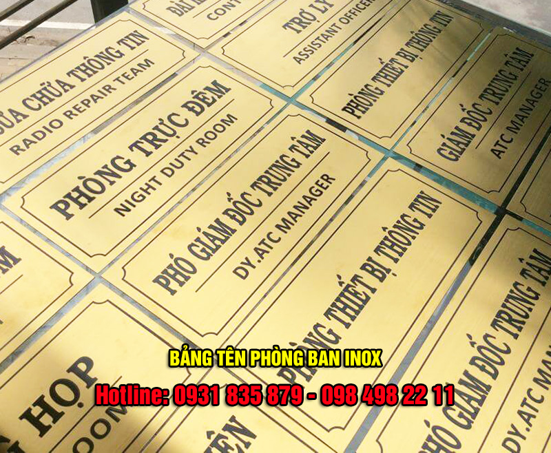 Gia công bảng hiệu phòng ban chất liệu inox với giá rẻ tại Bình Dương